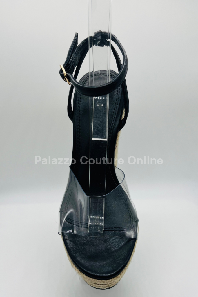 Amalia Braided Espadrille Wedges (Black) Shoes