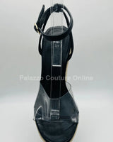 Amalia braided espadrille wedges (Black) - women's wedge sandals