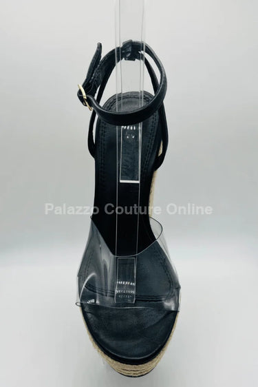 Amalia braided espadrille wedges (Black) - women's wedge sandals