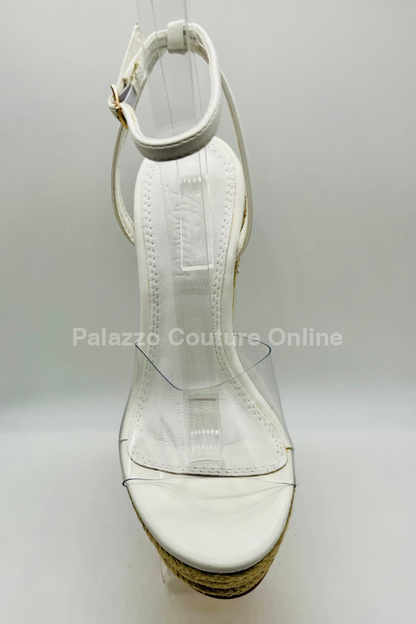 Amalia Braided Espadrille Wedges (White) Shoes