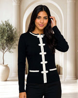 Barichara Frog-Button Knit Cardigan | Palazzo Couture