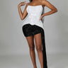 Crystal Glam Black and White Crystal Mini Dress - front view