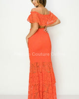 Angel From Above Skirt Set (Orange) - Palazzo Couture Online