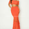 Angel From Above Skirt Set (Orange) - Palazzo Couture Online