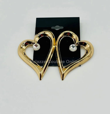 Angle in Heart Earrings (Gold) - trendy women's jewelry