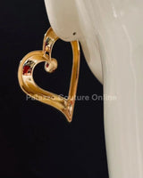 Angle in Heart Earrings (Gold) - stylish accessory for every outfit
