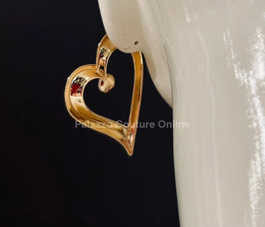 Angle in Heart Earrings (Gold) - stylish accessory for every outfit