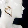 Angle in Heart Pearl Earrings (Gold) for women - fashion jewelry by Palazzo Couture