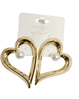 Angle in Heart Pearl Earrings (Gold) - Palazzo Couture Online