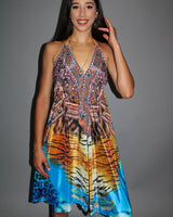 Animal Sea Mini  Dress side view highlighting short hemline