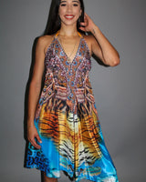 Elegant  elegant mini dress on model styled for going out