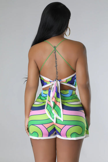 Arcoíris Crop Top and Skort Set - Palazzo Couture Online