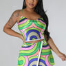 Arcoíris Crop Top and Skort Set - Palazzo Couture Online