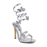 Butterfly Enchantment Gladiator Sandals (Silver) - front view