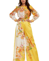 Artwork flowers yellow and white Print Set - Palazzo Couture Online