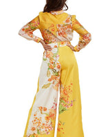 Artwork flowers yellow and white Print Set - Palazzo Couture Online