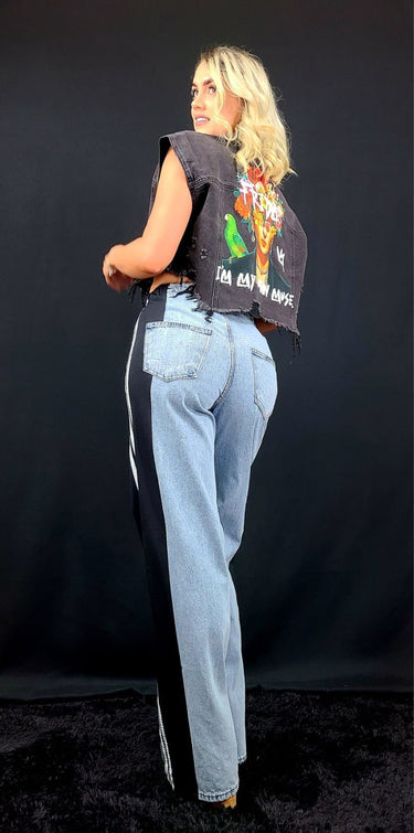 Athleisure Fusion Jeans (Black) - Palazzo Couture Online