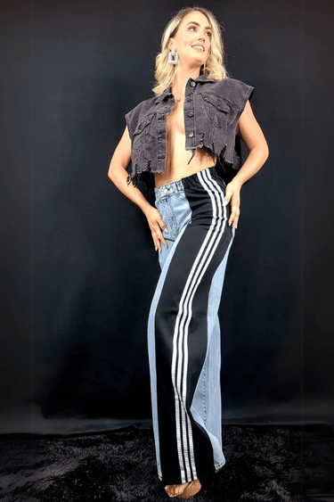 Athleisure Fusion Jeans (Black) - Palazzo Couture Online