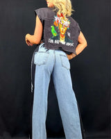 Women's Black jeans stylish style back view