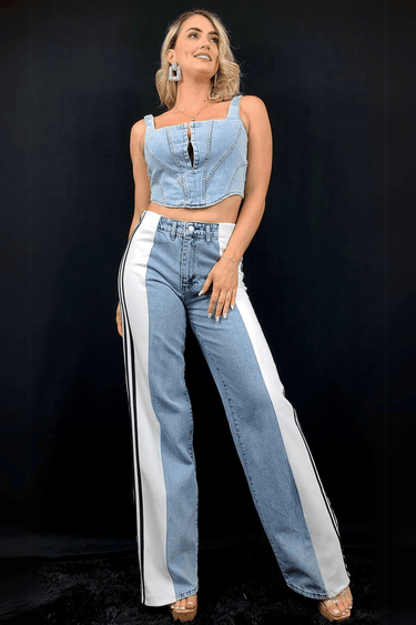 Athleisure Fusion Jeans (White) - Palazzo Couture Online