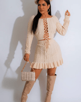 Attract Me Knitted Skirt Set - Palazzo Couture Online