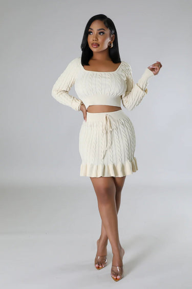 Attract Me Knitted Skirt Set - Palazzo Couture Online
