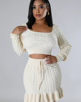 Attract Me Knitted Skirt Set - Palazzo Couture Online