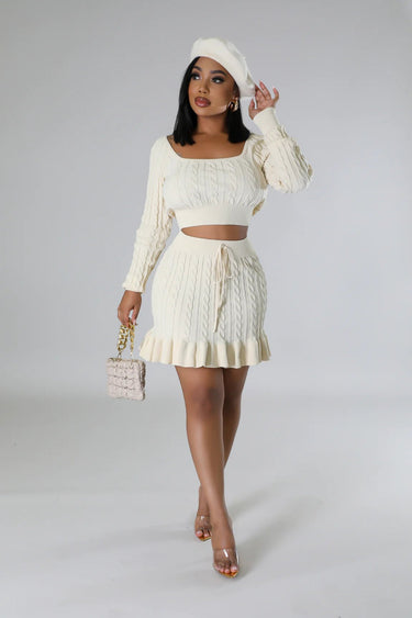 Attract Me Knitted Skirt Set - Palazzo Couture Online