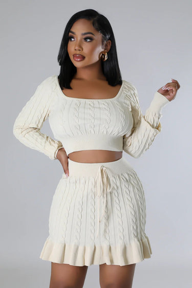 Attract Me Knitted Skirt Set - Palazzo Couture Online