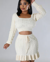 Attract Me Knitted Skirt Set - Palazzo Couture Online