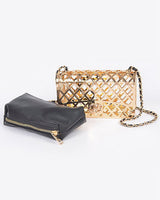 Metal Lattice Clutch with Pouch | Palazzo Couture