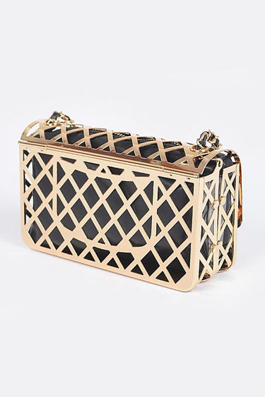 Metal Lattice Clutch with Pouch | Palazzo Couture