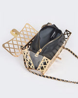 Metal Lattice Clutch with Pouch | Palazzo Couture