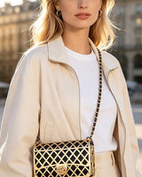 Metal Lattice Clutch with Pouch | Palazzo Couture