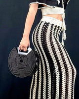 Bamboo Ark Hand Round Clutch (Black) - Palazzo Couture Online