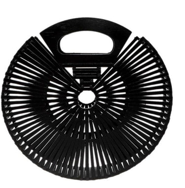 Bamboo Ark Hand Round Clutch (Black) - Palazzo Couture Online