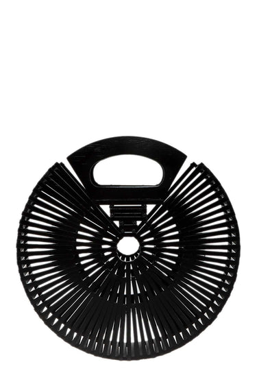 Bamboo Ark Hand Round Clutch (Black) - Palazzo Couture Online