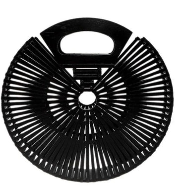 Bamboo Ark Hand Round Clutch (Black) - women's evening clutch