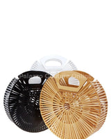 Bamboo Ark Hand Round Clutch (White) - Palazzo Couture Online