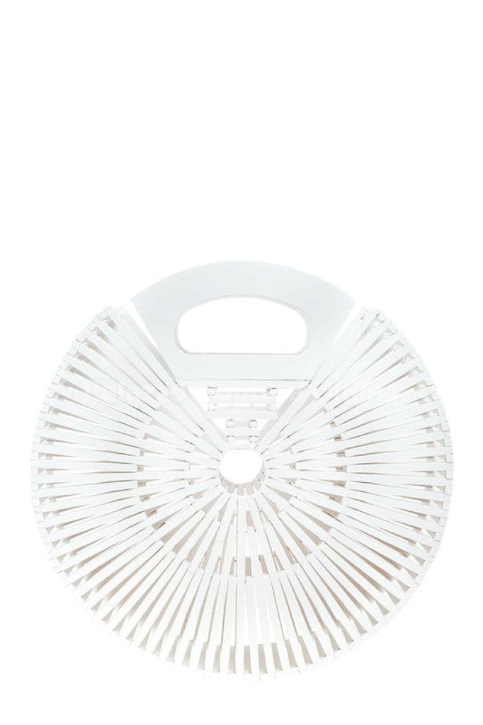 Bamboo Ark Hand Round Clutch White / One Size Bag