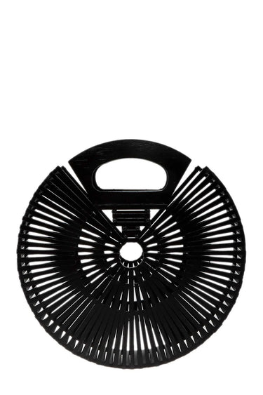 Bamboo Ark Hand Round Clutch (Black) for women - bag by Palazzo Couture