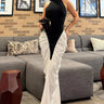 Bandage Eleganza Bandage Maxi Dress in Black and White front view showing full-length maxi silhouette