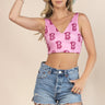 Barbie Style Pink Crop Top with V-Neck Tank Design for women - crop top by Palazzo Couture