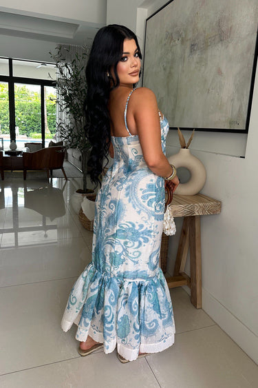 Baroque Muse Straight - Fit Maxi Dress - Palazzo Couture Online