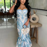 Baroque Muse Straight-Fit Maxi Dress front view showing full-length maxi silhouette