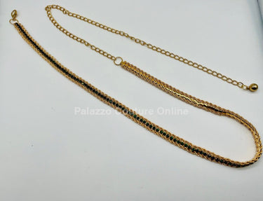 Bary Twisted Chain Belt (Green) - Palazzo Couture Online