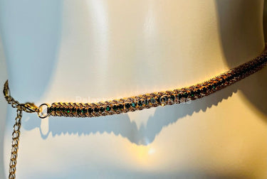 Bary Twisted Chain Belt (Green) - Palazzo Couture Online