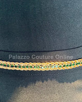 Bary Twisted Chain Belt (Green) - women's statement waist belt accessory