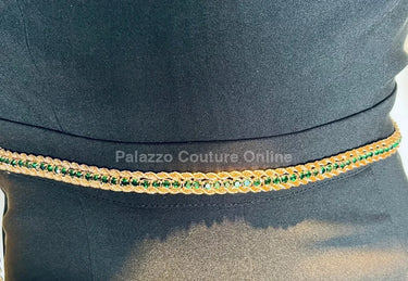 Bary Twisted Chain Belt (Green) - women's statement waist belt accessory
