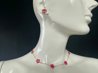 Fuchsia enamel clover necklace – Palazzo Couture Online jewelry essential